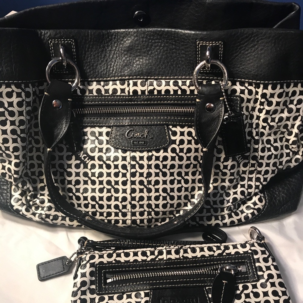 Coach Black & White Shoulder Bag